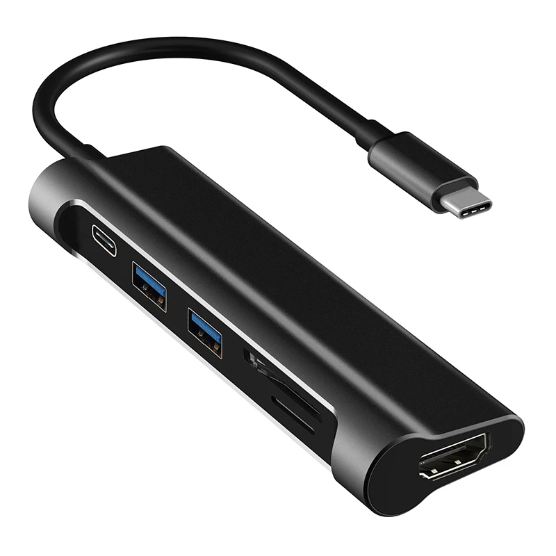  USB C HUB USB C 3.1 to HDMI SD/TF Card Reader USB Type C Charging Port 2 USB 3.0 HUB Adapter for Ma