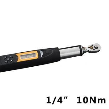 Online 10 Nm 1/4'' Electric Ratchet Head Digital Torque Wrench LCD Display Bike Car Repair Tool Electric Torque Spanner Accuracy 2%