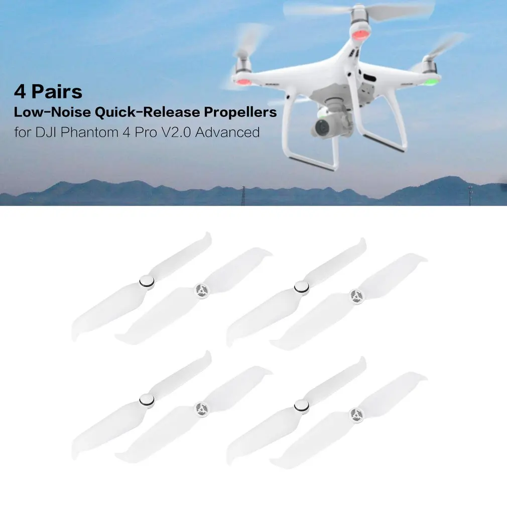 

4 Pairs Propellers 9455S Low Noise CW CCW Quick Release Props Blade Spare Part for DJI Phantom 4 Pro V2.0 Advanced Series Drone