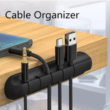 Cable Organizer Silicone USB Cable Winder Flexible Cable Management Clips Cable Holder For Mouse Headphone Earphone