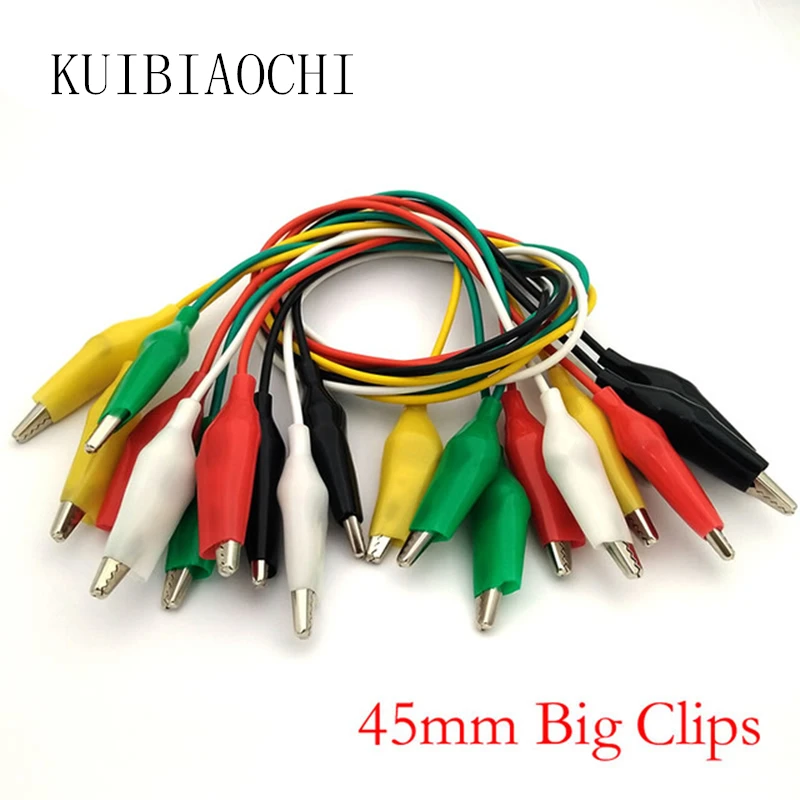 

Double-ended crocodiles clips 45MM 5 Colors for Text crocodiles with cable finder for test leads crocodile clips electrical