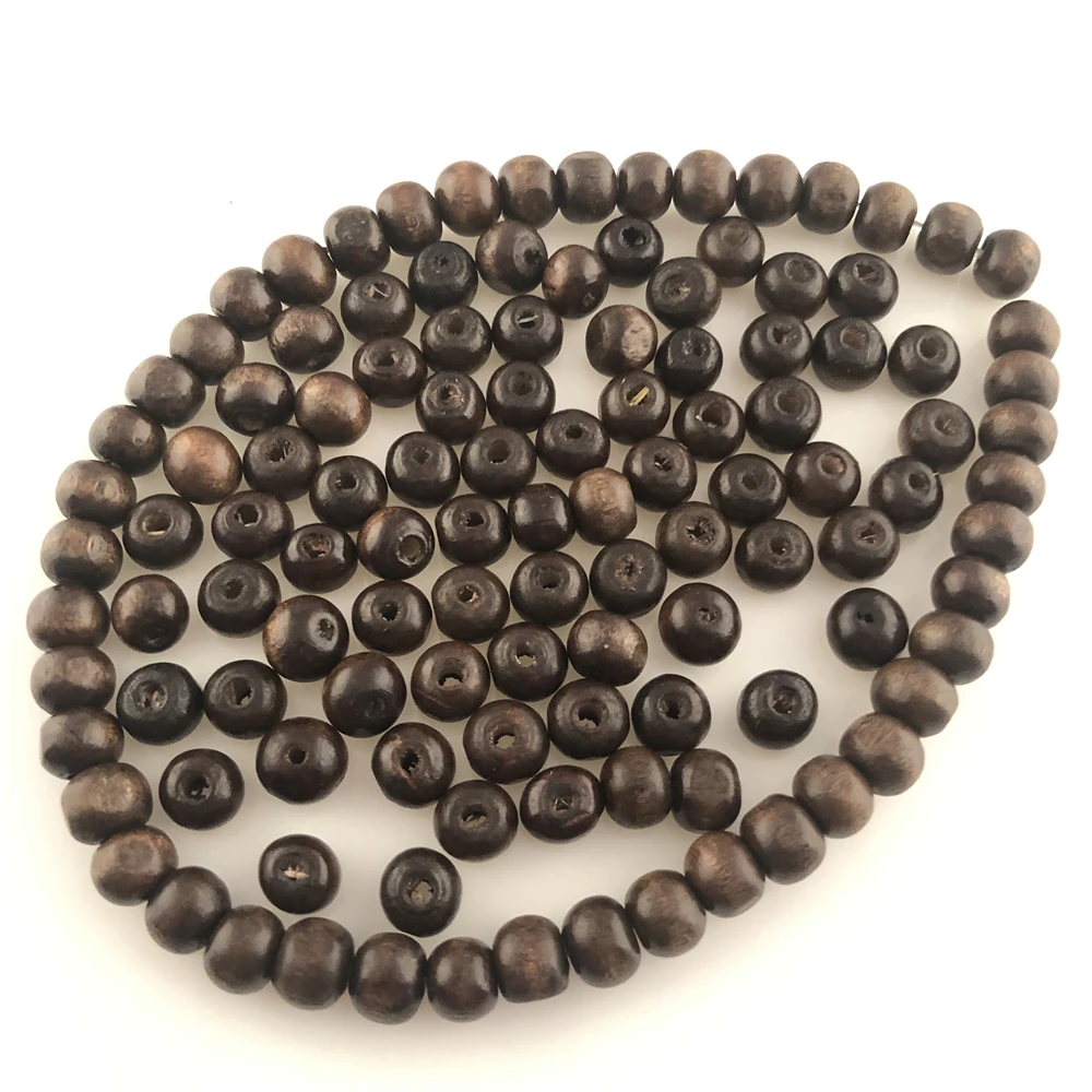 

200 Pcs Brown flat Wood beads Necklace loose Spacer Findings 8*6mm