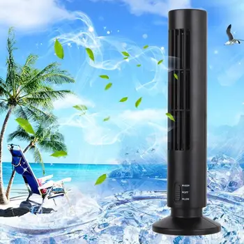 

ALLOYSEED Portable USB Leafless Tower Fan Ultra-quiet Strong Wind 2 Speed Desk Cooling Fan Purifier For Home Computer Office Use