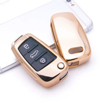 

Soft TPU Car Styling Auto Key Protection Cover Case For Audi A3 8P 8L 8V Sedan Sportback S3 S line Quattro Car Holder Shell