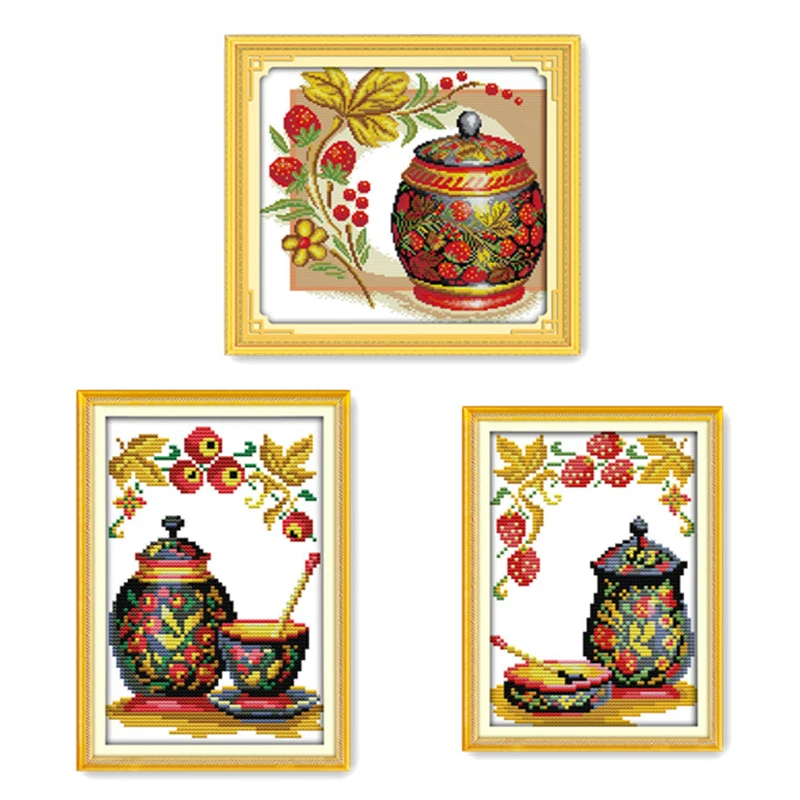 

Everlasting love Coloured pottery Chinese cross stitch kits Ecological cotton Fabric DIY christmas decorations for home gift