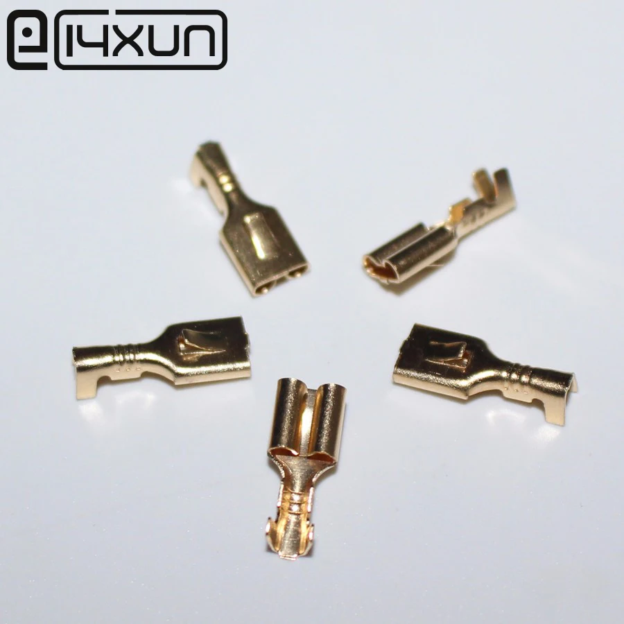 50Pcs 4.8mm Brass Female Crimp terminal Connectors,Automotive Connector Spade Terminalin