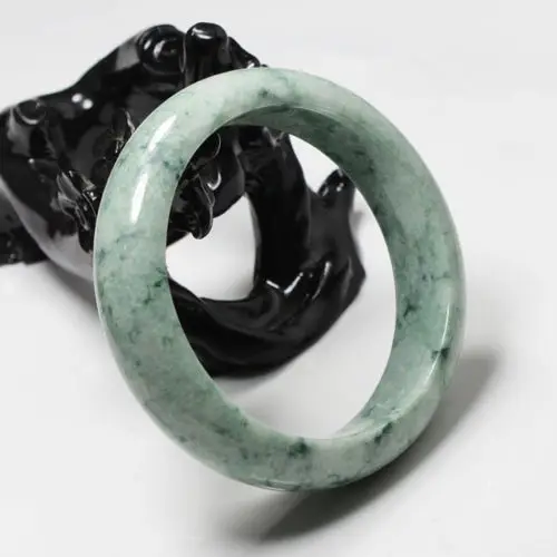 

01933 Certified Grade "A" Natural Green Jadeite Jade Gems Bangle Bracelet