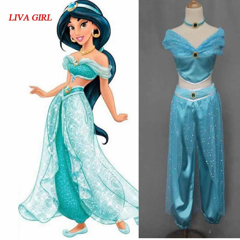 LIVA GIRL Princess jasmine belly Dress Party Cosplay Halloween Princess ...