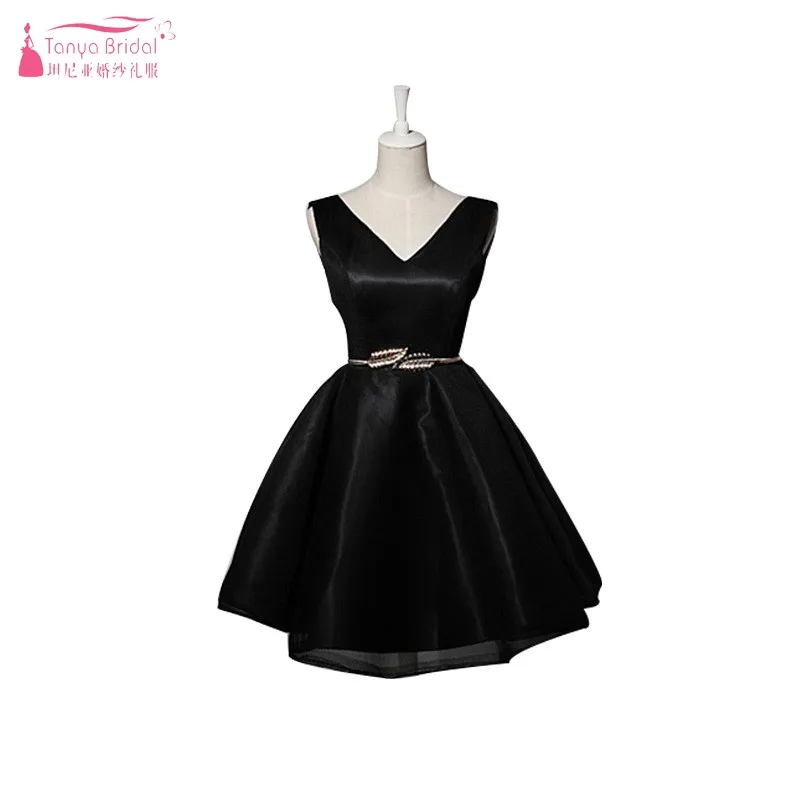 

TANYA BRIDAL Simple Prom Dresses Sexy Backless Short V-Neck Elegant Formal Evening Dresses JQ490