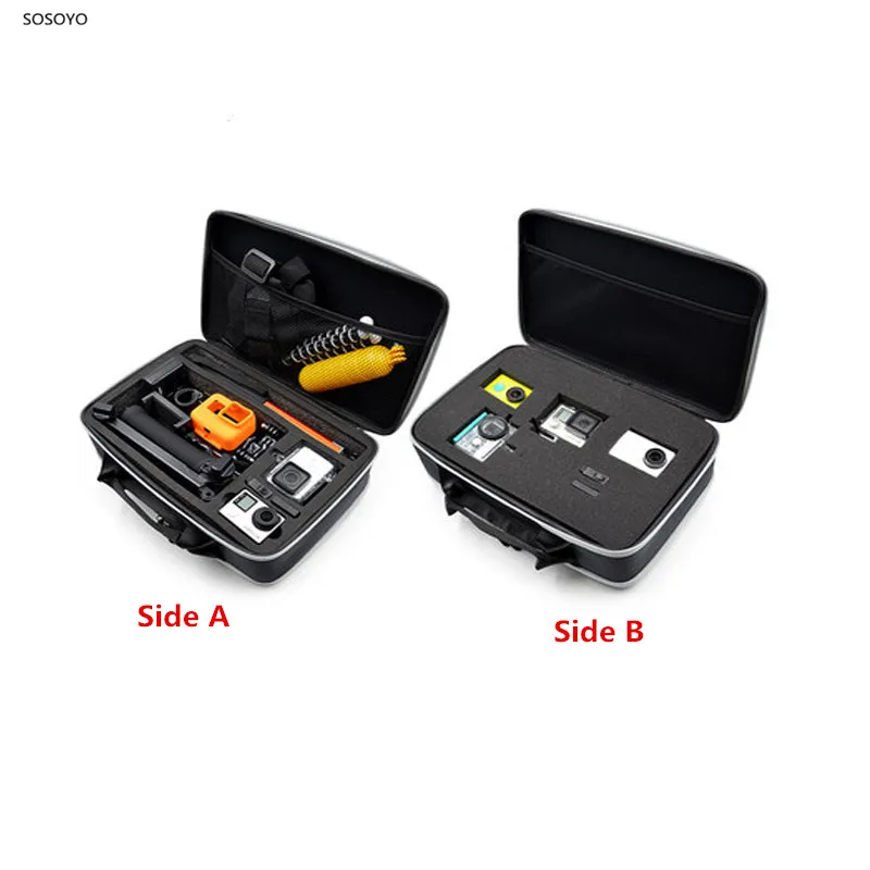 

Double Storage Bag DIY Waterproof shockproof Travel Storage Case box For Gopro Hero 7 6 5 Xiaomi Yi 4K SJCAM Camera Accessories