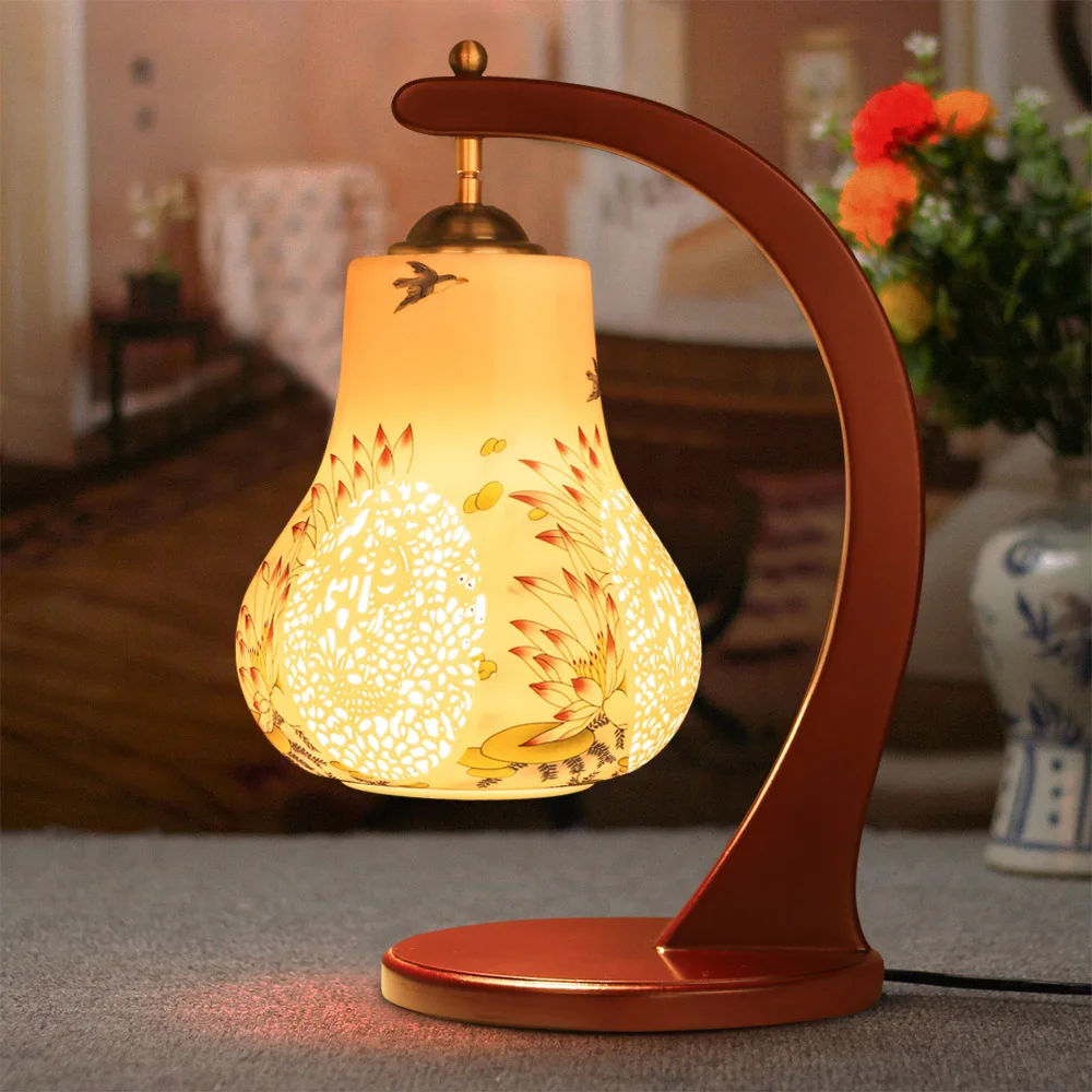 Us 450 Lampada Da Tavolo Antico Salotto Sala Studio Retro Vintage Old Fashion Lampada Da Tavolo In Ceramica In Lampade Da Scrivania Da Luci E