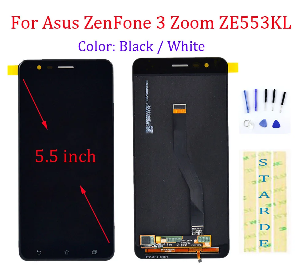 STARDE Замена ЖК дисплей для Asus Zenfone 3 Zoom ZE553KL Z01HD Z01HDA дисплей сенсорный экран планшета Ассамблеи 5,5 "черный