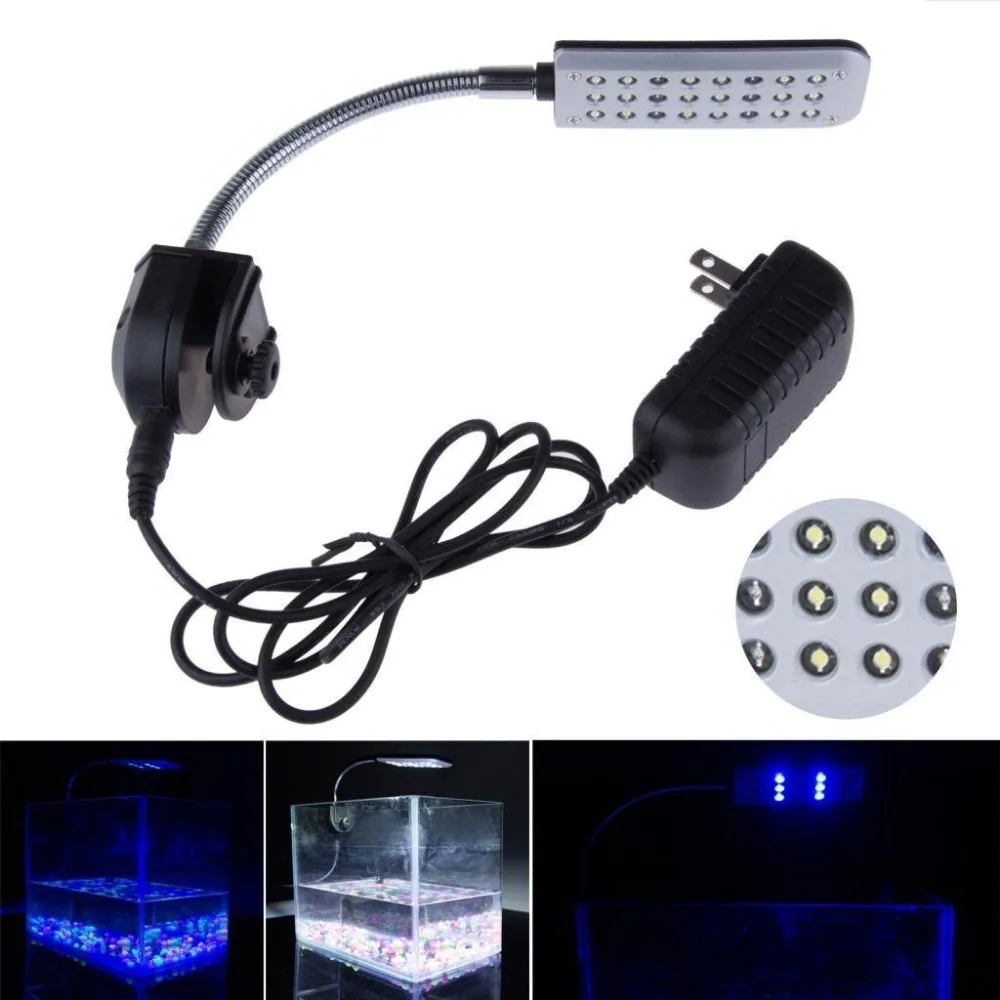 Super bright 24 LEDs Aquarium Lamp Fish Tank Stainless Steel Tube