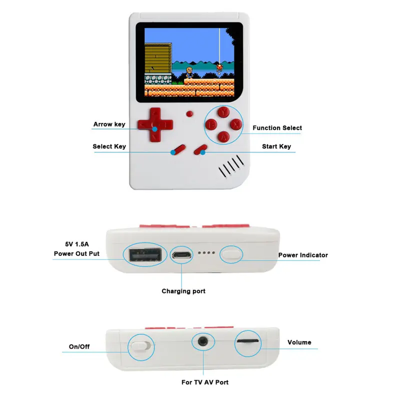remarkable  Funny Gamepads 300 Classic Games for Play with 700mah Battery can be charging High Tech Toys For Ad
