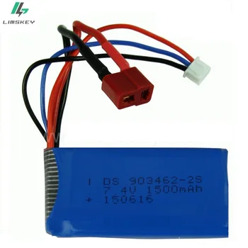 

7.4V 1500mAh 903462-2s Lipo battery For FT009 FX067C Remote controlboat speedboat battery Lipo 2S 7.4V 1500mah (blue) T/EL Plug