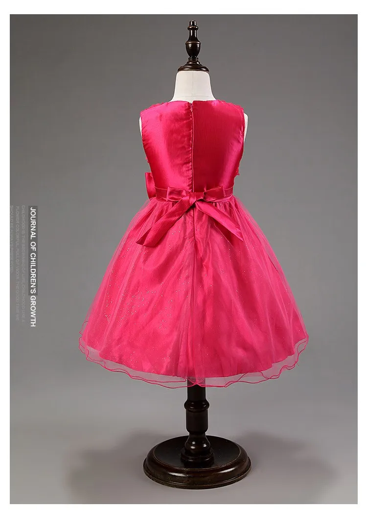 Новое поступление года, летние розовые фатиновые платья-пачки для малышей, подростков, девочек, с розовым бантом в виде цветка Свадебная вечеринка, для детей детская одежда