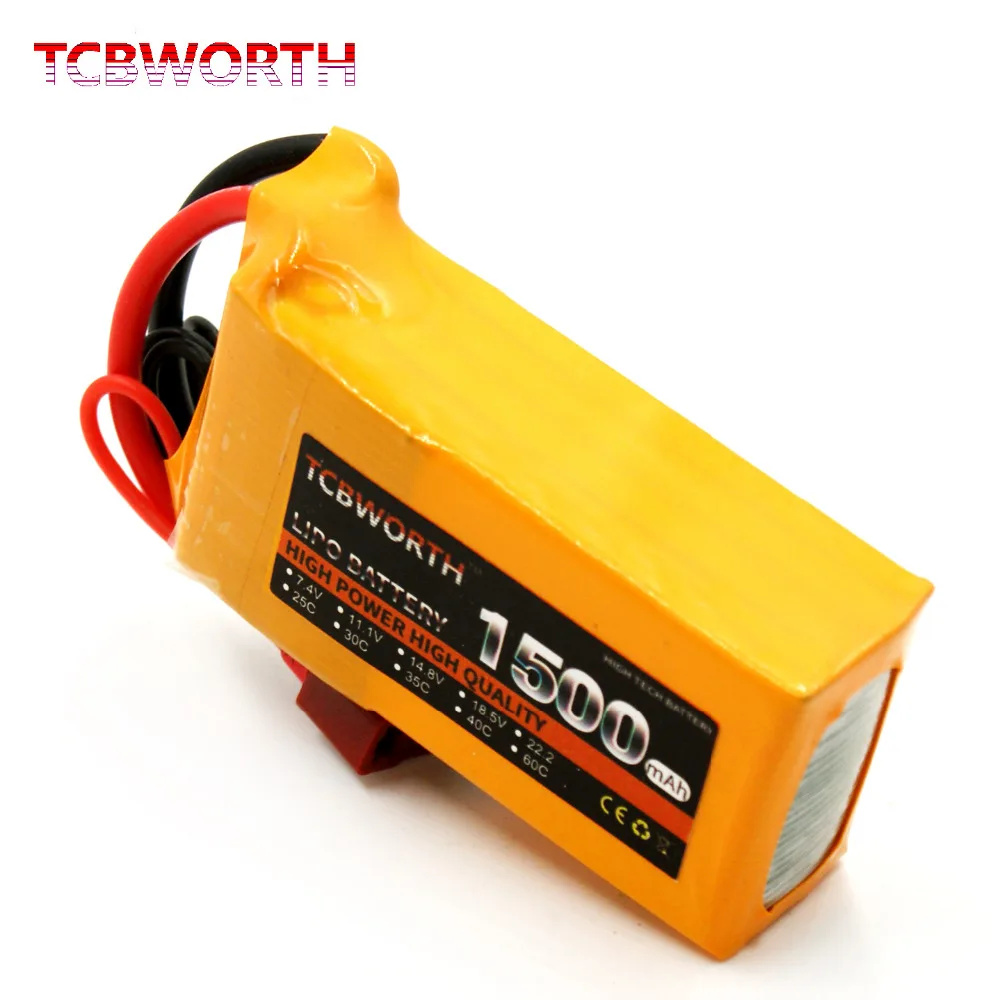 

TCBWORTH RC Drone LiPo battery 4S 14.8V 1500mAh 35C Max 70C For RC Helicopter Airplane Quadrotor Car RC Li-ion battery