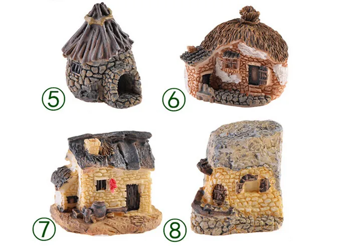 8 видов стилей каменный дом Сказочный Сад, миниатюра ремесло микро пейзаж с коттеджем украшение для DIY изделия из смолы