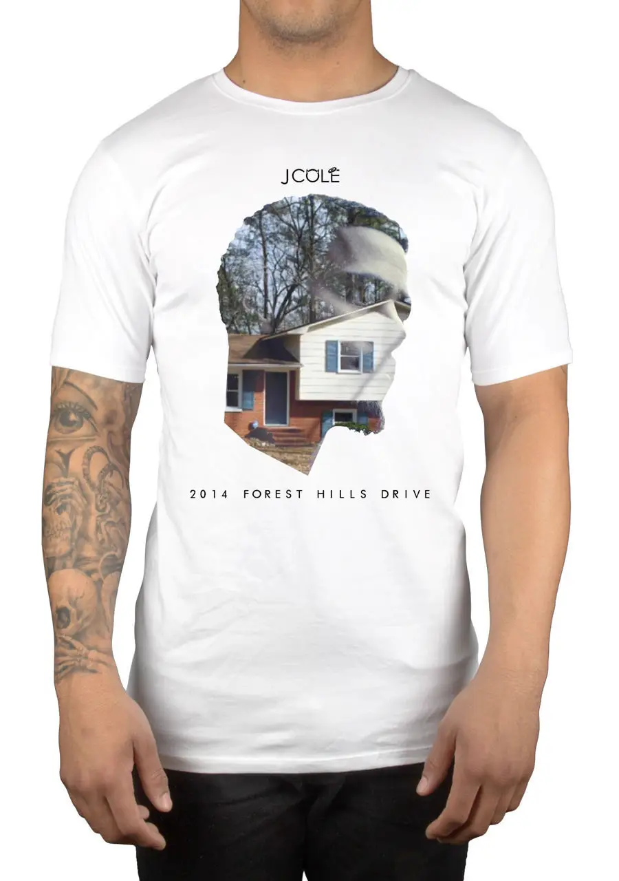 J Cole Forest Hills Drive Silhouette футболка с логотипом Костюмы рэп хип хоп Rocnation новые летние