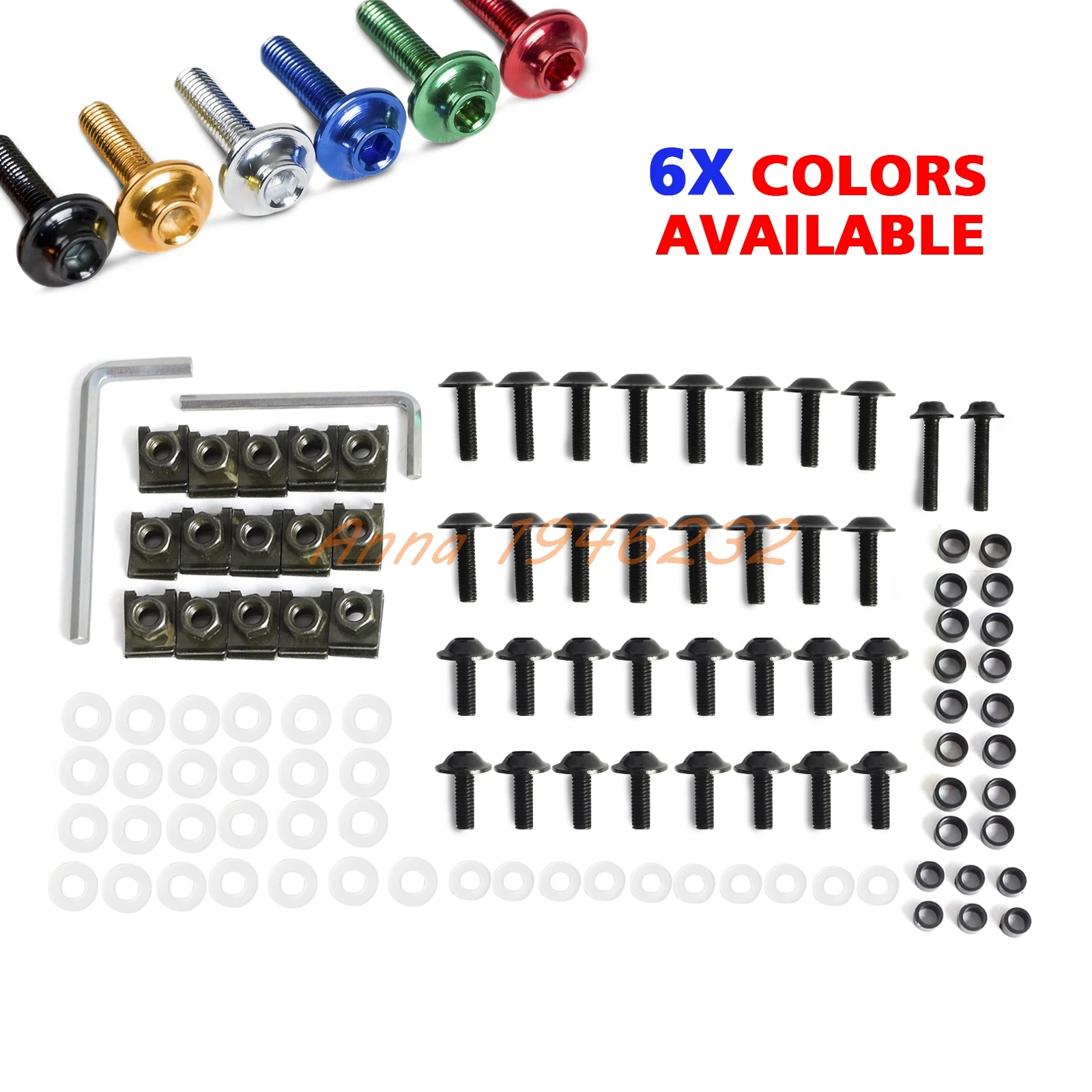 

Aluminum Motorcycle Fairing Bolt Bolts Kit Fastener Clips Screw For 2002-2003 Yamaha YZF R1 2002 2003
