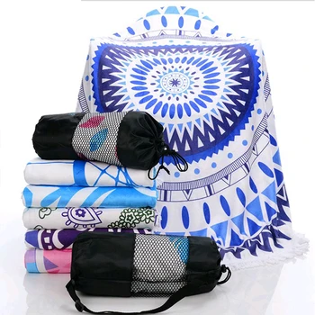 

New arrival Fashion sports Can shoulder back beach Towel blanket Superfine fiber Yoga Beach Soft touch Retro Geometry Pattern