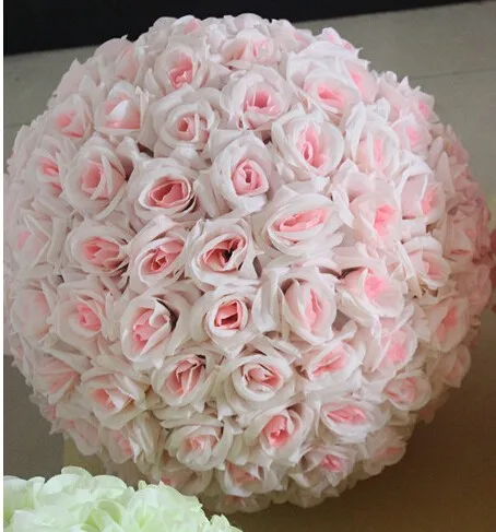 1" 40 см большие размеры целующиеся шары искусственное шифрование розовый Шелковый цветок шар орнамент для свадебного фестиваля украшения праздника - Цвет: double pink