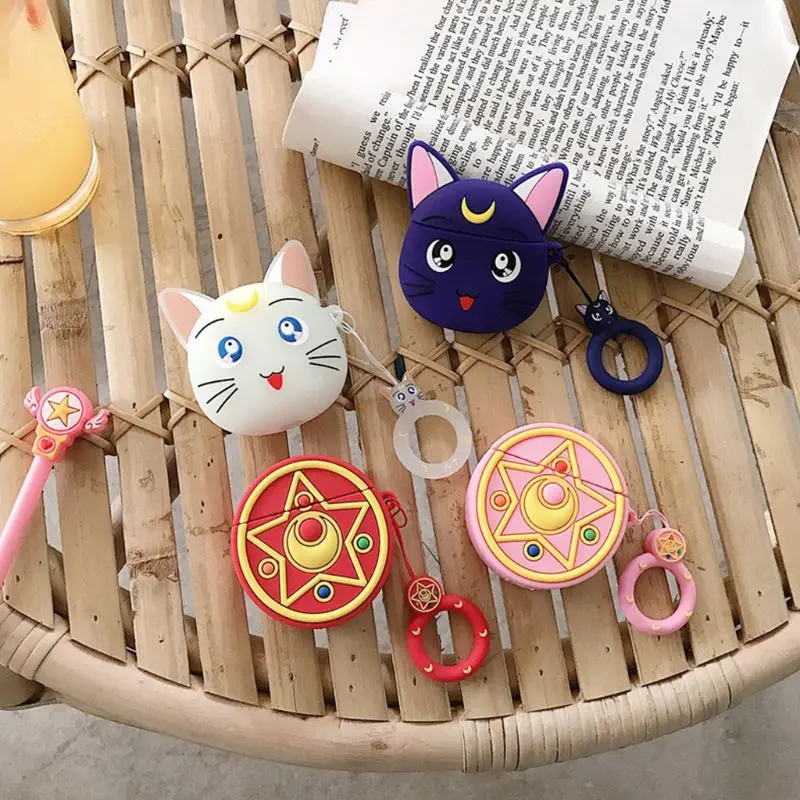 

Lovely Cartoon Pattern Soft Silicone Protective Cover Shockproof Case Skin with Lanyard for Airpods 1/2 Charging Box Accessories