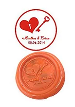 Key Lock Wedding Vintage Custom Luxury Wax Seal Sealing Stamp Brass Peacock Metal Handle Sticks Melting Spoon Wood Gift Box Set