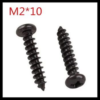 

1000 Pcs/Lot M2X10 Round Head steel with black micro electronic cross recessed phillips countersunk self tapping screw