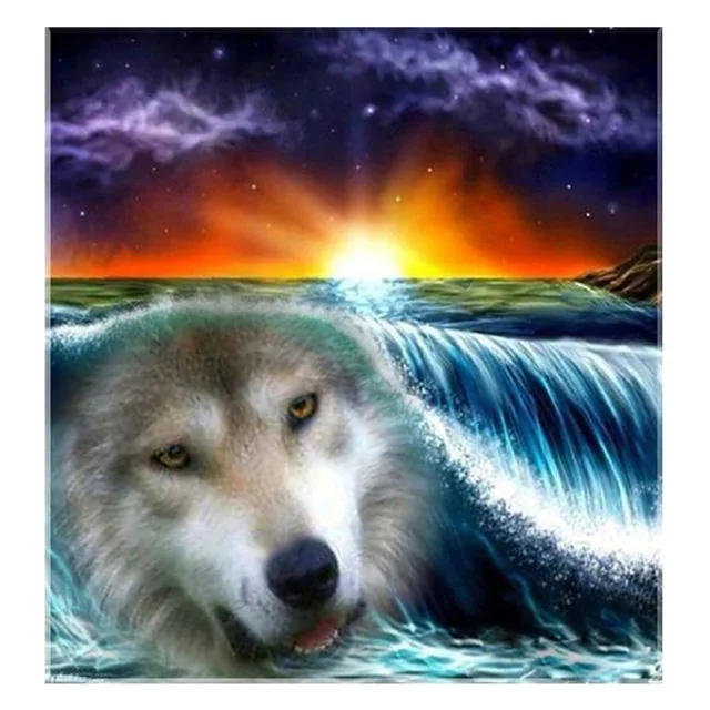 40X50CM(16&quotX 20&quot) Wolf Animal Full Drill Put Handmade Embroidery Diy Diamond Painting Cross Stitch Kit Mosaic Home Decor | Дом и сад