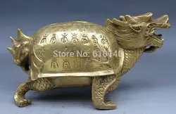 Китай латунь медь фэн-шуй резные животных Дракон черепаха статуя