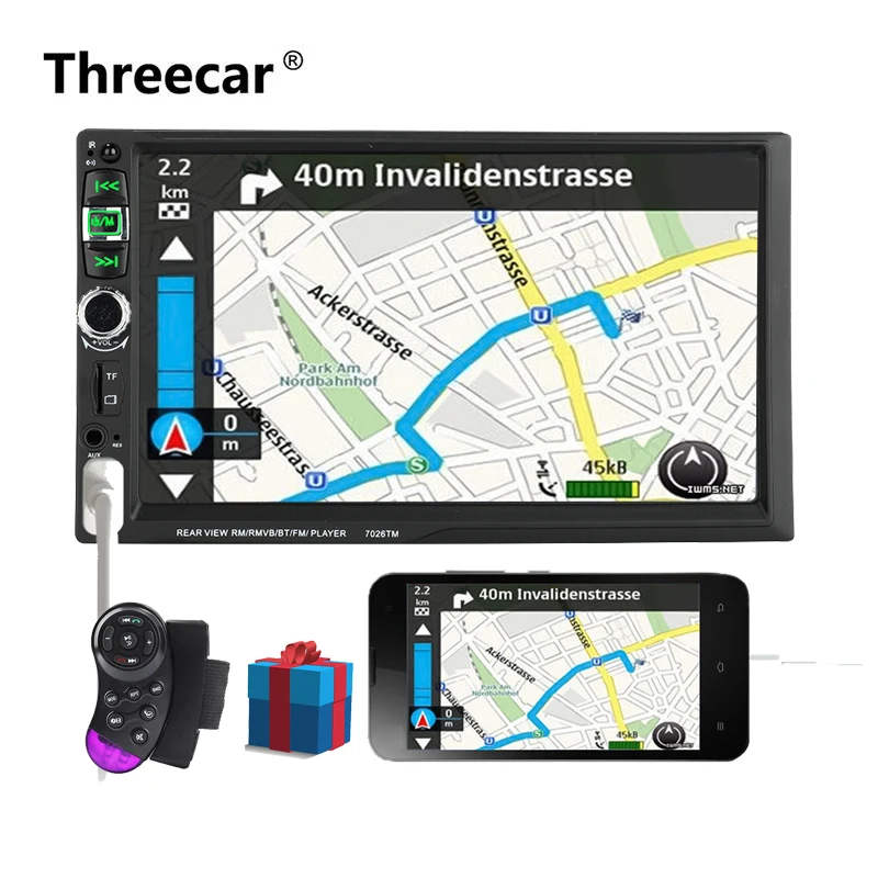 

2 Din DVD player Universal Mirror Link 7'' Bluetooth Car Radio Steering Wheel Control with Rear Camera Mp5 Mp4 USB TF FM Stereo