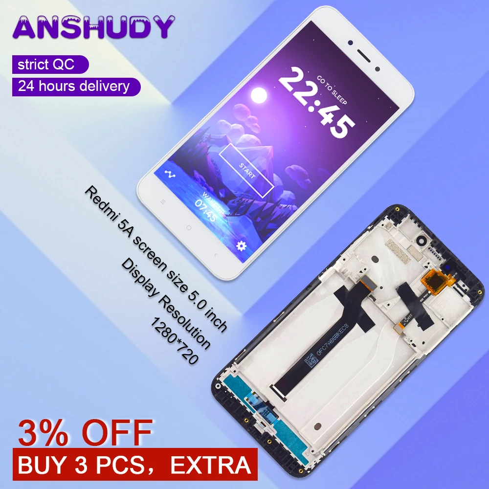 

For Xiaomi Redmi 5A LCD Display Touch Screen Digitizer Assembly Frame For Xiaomi Redmi 5A Display Screen Replacement