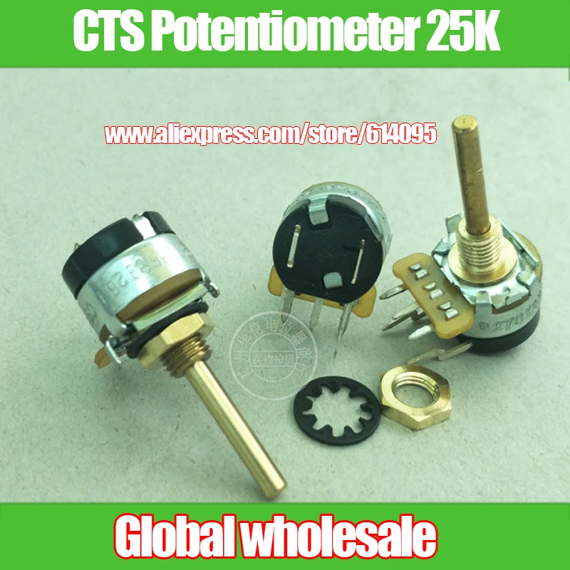 1pcs CTS Single with Switch Potentiometer 25K P270X232A253B2B1 | Электронные компоненты и принадлежности