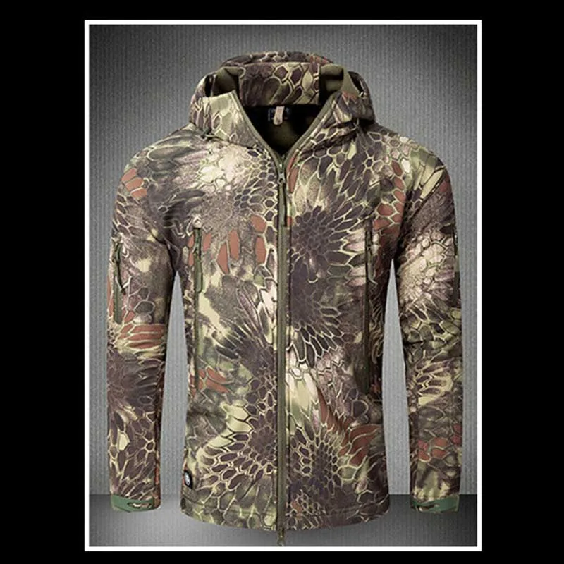 Men Waterproof Windproof Military Camouflage Softshell Tactical Jacket Outdoor Sport Hiking Keep Warm Coat Hooded Army Clothing - Цвет: Style 5