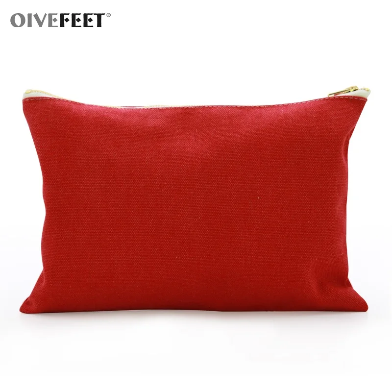 

OIVEFEET,LGC244 100% Washed Cotton 16oz Heavy Duty Multi-purpose Canvas Zipper Red organize storage pouch tool kit bag