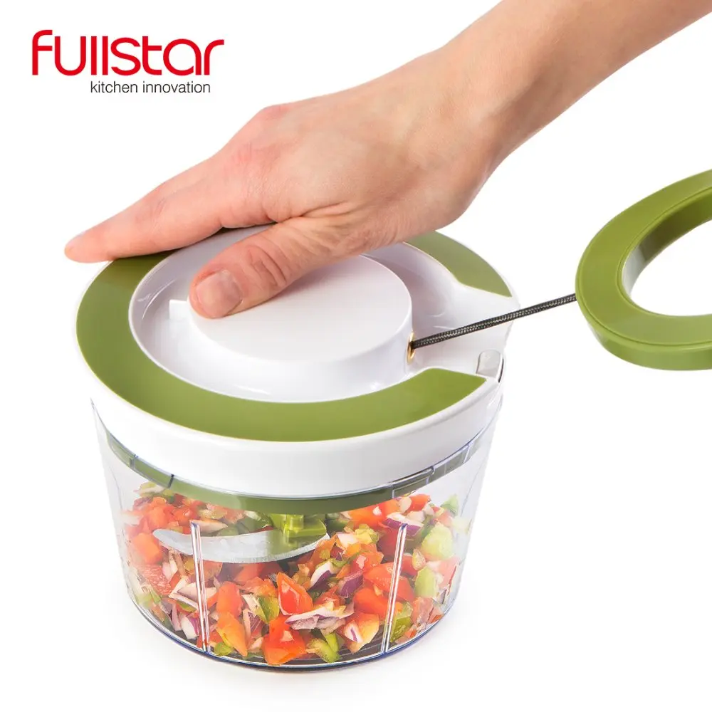 Quick Pull String Food Chopper Spiral Slicer Powerful Manual Hand Held Chooper/Mixer/Blender for ki