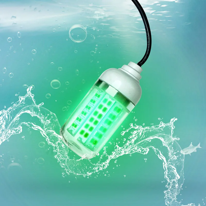 15 Вт Водонепроницаемый светодиодный светильник для подводной съемки, светильник для ночной рыбалки, приманка для рыбы, лампа для 12 В, для морской лодки, яхты - Цвет: Green