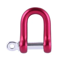 Aluminium Alloy Colorful D-Shaped / U-Shaped Shackle Connecting Chain Buckle- Red