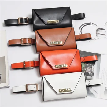

Mihaivina Women Belt Bag Leather Fanny Pack Black Luxury Waist Bags Fashion Female Waist Pack Phone Bag Shoulder Bag Hip Hop
