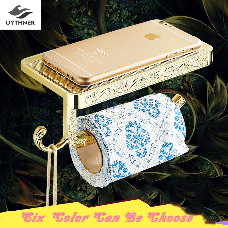 

Uythner Free Shipping Vintage Euro Six Color Bathroom Toilet Paper Holder Wall Mounted