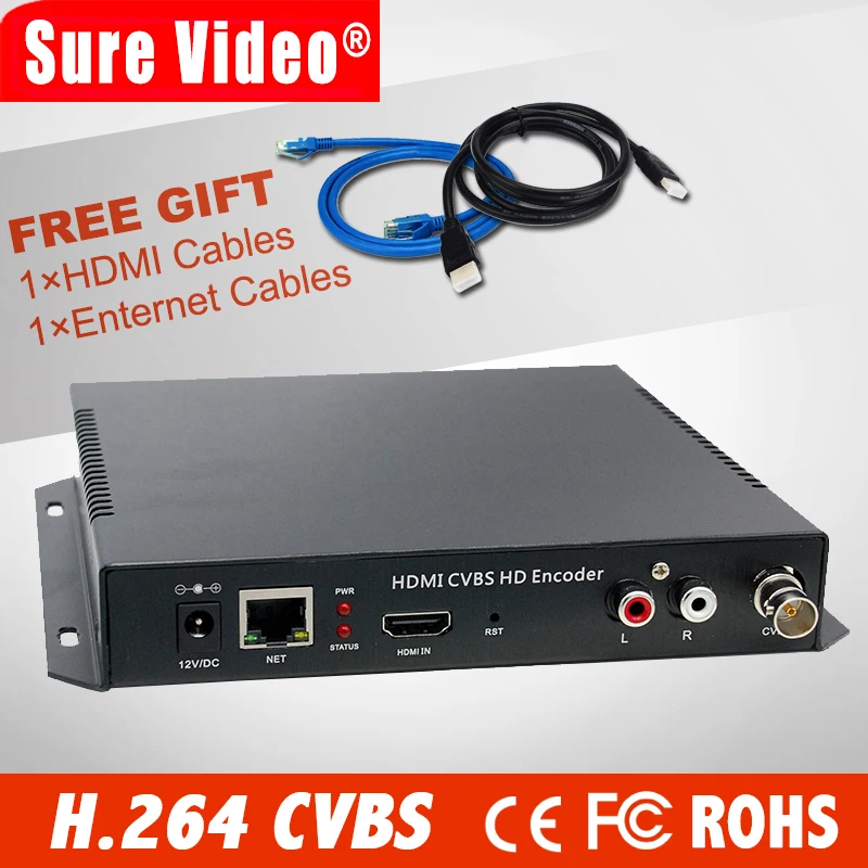  HD MPEG-4 AVC H.264 hdmi+CVBS iptv streaming encoder independent for Live Streaming to Youtube Wowz