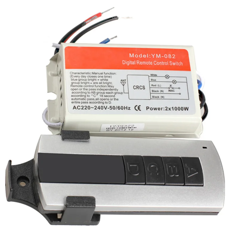  DIY 1/2/3/4 Ways ON/OFF 220V Wireless Remote Control Switch Digital Remote Control Switch for Lamp  - 32789977819