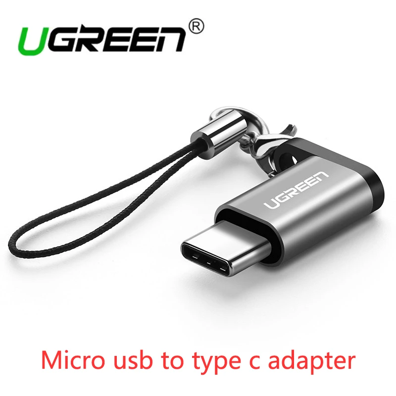 Ugreen mciro usb типа c кабель зарядного устройства конвертер для samsung s9 s8 huawei mate 20 sony xiaomi 6 usb c зарядное устройство usb otg - Цвет: Grey add lanyard