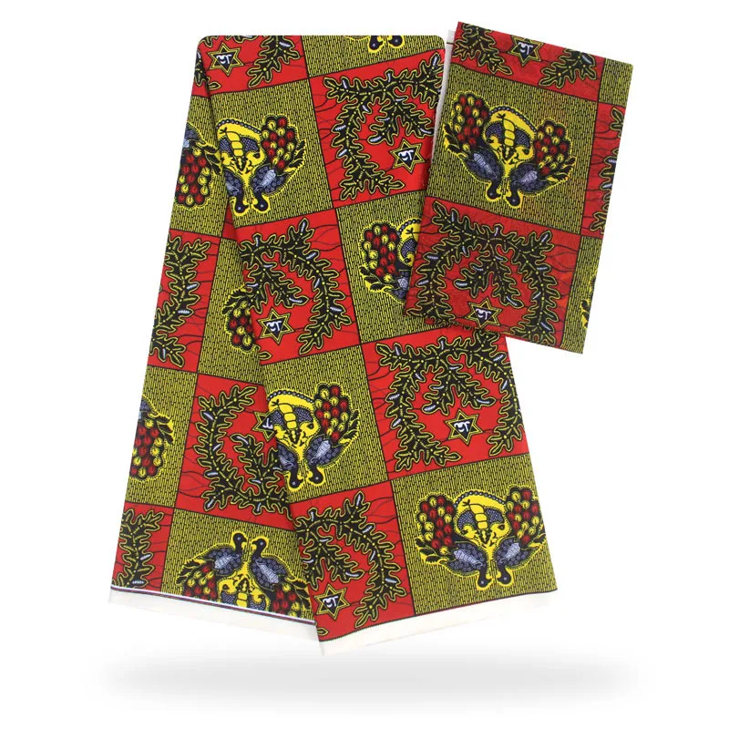 

African wax ribbon silk wax ankara 2019 satin fabric 4 yards audel/modell cotton fabric for dress +2 yards chiffon YBG062612