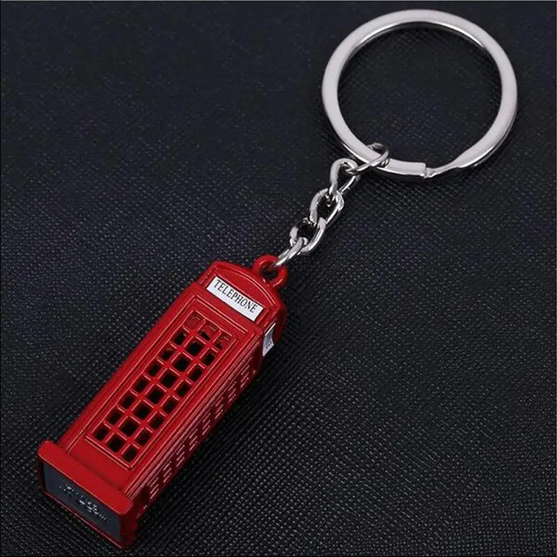 

2017 Vintage Telephone Booth British Miniature London Key Ring Diecast Metal Keychain Gift