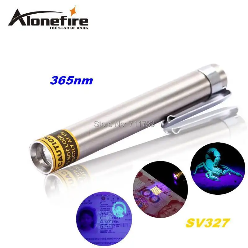 ALONEFIRE SV327 365nm УФ нержавеющая сталь Портативный мини Ультра фиолетовый для кота собаки домашнего животного мочи деньги путешествия