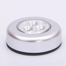 Серебряный сенсорный Ночной светильник, 3 светодиода, энергосберегающая нажимная лампа, ночная лампа для автомобиля, для дома, стены, кемпинга, батарея, вес, Новое поступление