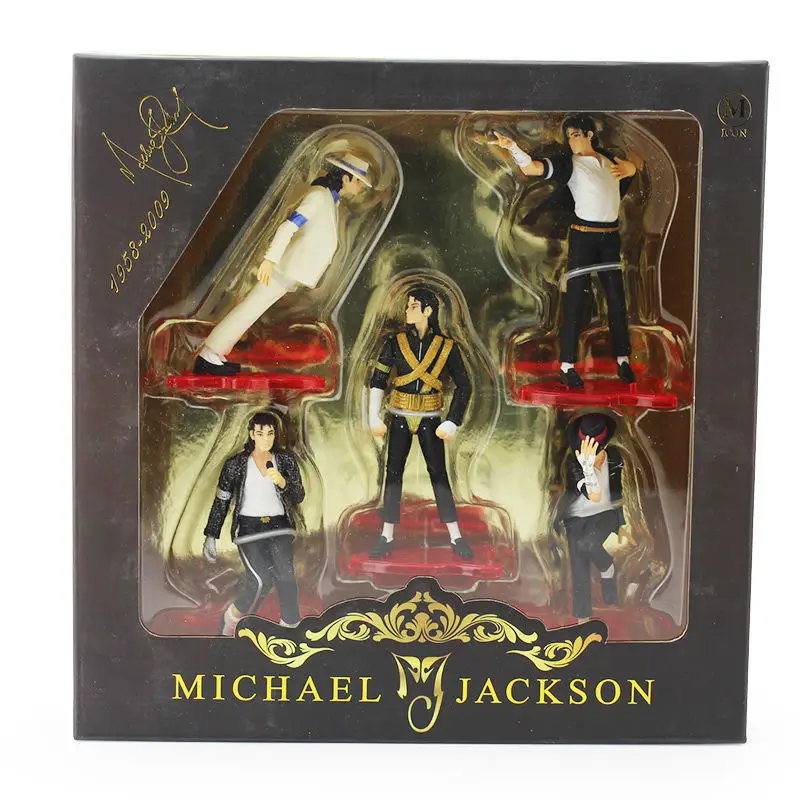 5pcs/set MJ Michael Jackson Action Figure Statue Toys Collection 4" In Box