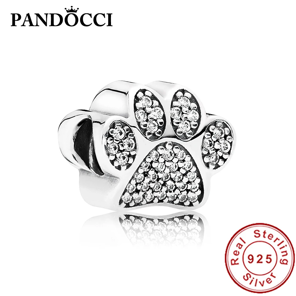 

PANDOCCI 100% 925 Sterling Silver 791714CZ Charm element paws European Ladies Jewelry Original Manufacturers Wholesale